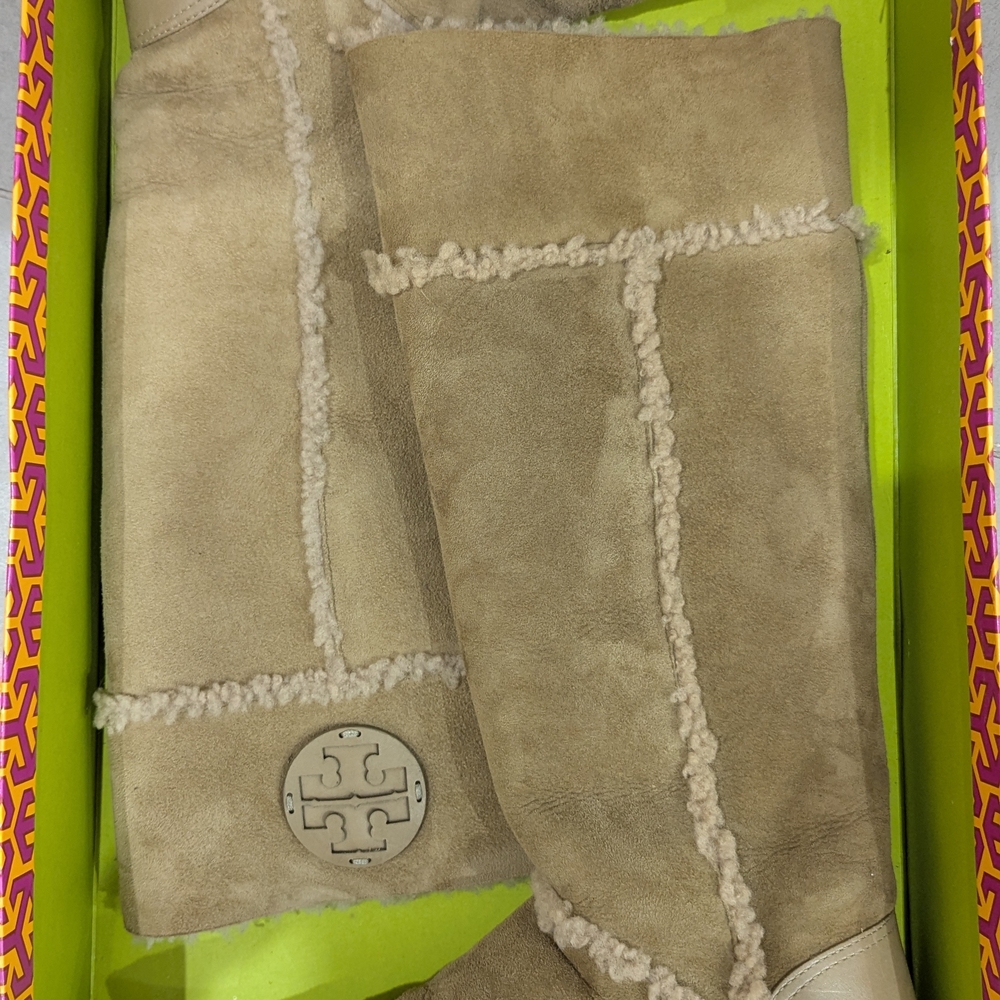 Tory Burch Camel Shearling Boots